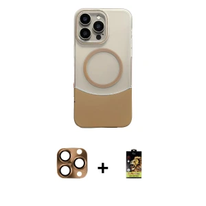 ieg™ iPhone 16 Pro Max Kılıf Kozmos Form Özel Seri - Siyah Buffer Cam Ekran Koruyucu + Pers Alüminyum Kamera Lens - CLTM
