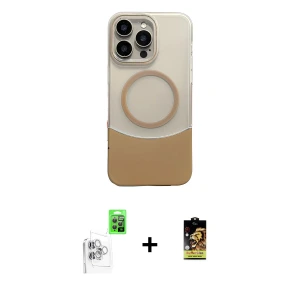 ieg™ iPhone 16 Pro Max Kılıf Kozmos Form Özel Seri - Siyah Buffer Cam Ekran Koruyucu + Raze Metal Kamera Lens - BZ