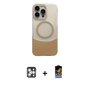 ieg™ iPhone 16 Pro Max Kılıf Kozmos Form Özel Seri - Siyah Buffer Hayalet Cam Ekran Koruyucu + PVD Metal Kamera Lens - GS