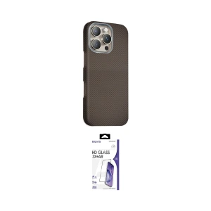 ieg™ iPhone 16 Pro Max Kılıf Kozmos Klasik Prime - Siyah Bilvis 3X AR HD Cam Ekran Koruyucu