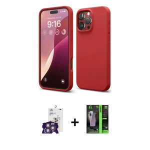 ieg™ iPhone 16 Pro Max Kılıf Kozmos Yansıma Özel Seri - Şeffaf 360 Full Body Arka Koruyucu + Bilvis Titan Kamera Lens - GS