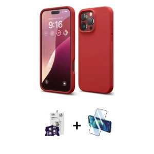 ieg™ iPhone 16 Pro Max Kılıf Kozmos Yansıma Özel Seri - Siyah 3D Antistatik Seramik Nano Ekran Koruyucu + Bilvis Titan Kamera Lens - TMGI