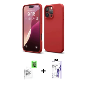 ieg™ iPhone 16 Pro Max Kılıf Kozmos Yansıma Özel Seri - Siyah Bilvis 3X AR HD Cam Ekran Koruyucu + Raze Metal Kamera Lens - BZ