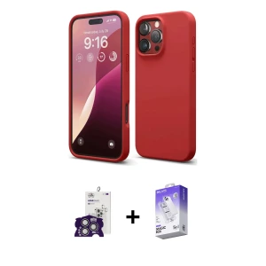 ieg™ iPhone 16 Pro Max Kılıf Kozmos Yansıma Özel Seri - Siyah Bilvis 5in1 3D Magic Cam Ekran Koruyucu + Bilvis Titan Kamera Lens - GS