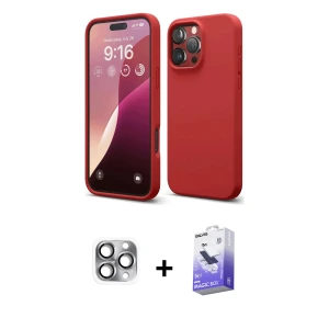 ieg™ iPhone 16 Pro Max Kılıf Kozmos Yansıma Özel Seri - Siyah Bilvis 5in1 5D Magic Hayalet Cam Ekran Koruyucu + Pers Alüminyum Kamera Lens - GI