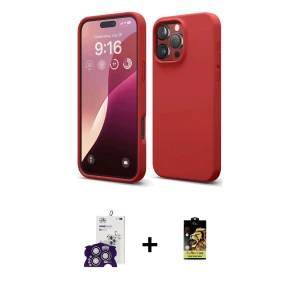 ieg™ iPhone 16 Pro Max Kılıf Kozmos Yansıma Özel Seri - Siyah Buffer Cam Ekran Koruyucu + Bilvis Titan Kamera Lens - GS