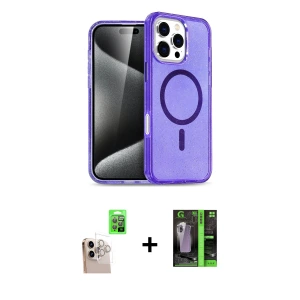 ieg™ iPhone 16 Pro Max Kılıf Nova Asil Prime - Şeffaf 360 Full Body Arka Koruyucu + Raze Metal Kamera Lens - NLGY