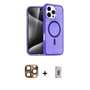 ieg™ iPhone 16 Pro Max Kılıf Nova Asil Prime - Siyah Bilvis 3D Cam Ekran Koruyucu + Pers Alüminyum Kamera Lens - CLTM
