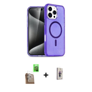 ieg™ iPhone 16 Pro Max Kılıf Nova Asil Prime - Siyah Bilvis 3D Cam Ekran Koruyucu + Raze Metal Kamera Lens - CLTM