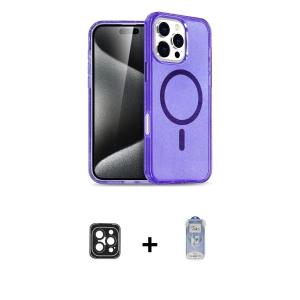 ieg™ iPhone 16 Pro Max Kılıf Nova Asil Prime - Siyah Joko Magic 5D Cam + PVD Metal Kamera Lens - SH