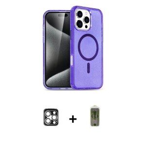 ieg™ iPhone 16 Pro Max Kılıf Nova Asil Prime - Siyah Joko Magic 5D Hayalet Cam + PVD Metal Kamera Lens - GS