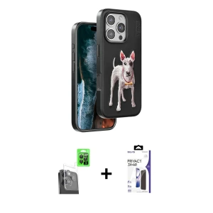 ieg™ iPhone 16 Pro Max Kılıf Nova Form Koleksiyonu - Siyah Bilvis 3X AR Hayalet Cam Ekran Koruyucu + Raze Metal Kamera Lens - SH
