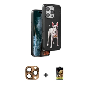 ieg™ iPhone 16 Pro Max Kılıf Nova Form Koleksiyonu - Siyah Buffer Cam Ekran Koruyucu + Pers Alüminyum Kamera Lens - CLTM
