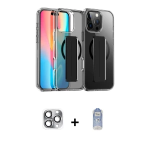 ieg™ iPhone 16 Pro Max Kılıf Nova Işık Koleksiyonu - Siyah Joko Magic 5D Cam + Pers Alüminyum Kamera Lens - GI