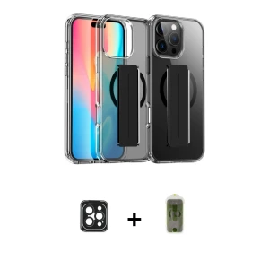 ieg™ iPhone 16 Pro Max Kılıf Nova Işık Koleksiyonu - Siyah Joko Magic 5D Hayalet Cam + PVD Metal Kamera Lens - SH