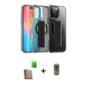 ieg™ iPhone 16 Pro Max Kılıf Nova Işık Koleksiyonu - Siyah Joko Magic 5D Hayalet Cam + Raze Metal Kamera Lens - CLTM