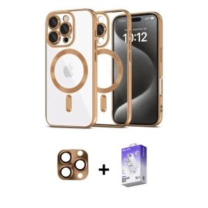 ieg™ iPhone 16 Pro Max Kılıf Nova Işık Özel Seri - Siyah Bilvis 5in1 3D Magic Cam Ekran Koruyucu + Pers Alüminyum Kamera Lens - CLTM