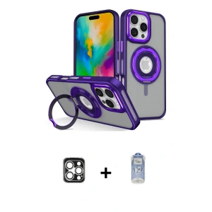 ieg™ iPhone 16 Pro Max Kılıf Nova Minimal Serisi - Siyah Joko Magic 5D Cam + PVD Metal Kamera Lens - GS