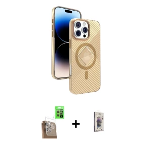 ieg™ iPhone 16 Pro Max Kılıf Nova Modern Prime - Siyah Bilvis 3D Cam Ekran Koruyucu + Raze Metal Kamera Lens - CLTM