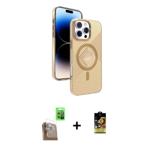 ieg™ iPhone 16 Pro Max Kılıf Nova Modern Prime - Siyah Buffer Cam Ekran Koruyucu + Raze Metal Kamera Lens - CLTM