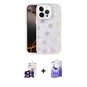 ieg™ iPhone 16 Pro Max Kılıf Odak Prime - Siyah Bilvis 5in1 5D Magic Hayalet Cam Ekran Koruyucu + Bilvis Titan Kamera Lens - SH