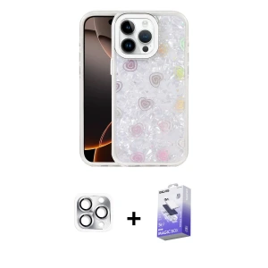 ieg™ iPhone 16 Pro Max Kılıf Odak Prime - Siyah Bilvis 5in1 5D Magic Hayalet Cam Ekran Koruyucu + Pers Alüminyum Kamera Lens - GS