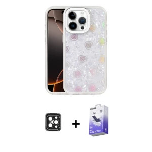 ieg™ iPhone 16 Pro Max Kılıf Odak Prime - Siyah Bilvis 5in1 5D Magic Hayalet Cam Ekran Koruyucu + PVD Metal Kamera Lens - SH