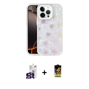 ieg™ iPhone 16 Pro Max Kılıf Odak Prime - Siyah Buffer Cam Ekran Koruyucu + Bilvis Titan Kamera Lens - TMGI