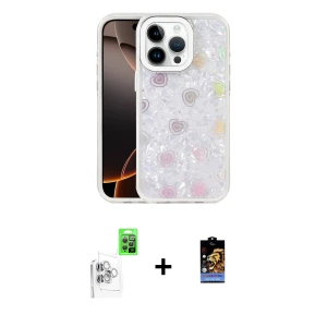 ieg™ iPhone 16 Pro Max Kılıf Odak Prime - Siyah Buffer Hayalet Cam Ekran Koruyucu + Raze Metal Kamera Lens - BZ
