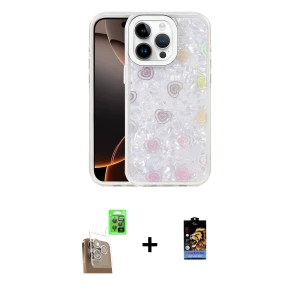 ieg™ iPhone 16 Pro Max Kılıf Odak Prime - Siyah Buffer Hayalet Cam Ekran Koruyucu + Raze Metal Kamera Lens - CLTM