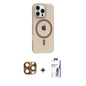 ieg™ iPhone 16 Pro Max Kılıf Pusula Form Özel Seri - Siyah Bilvis 3X AR HD Cam Ekran Koruyucu + Pers Alüminyum Kamera Lens - CLTM