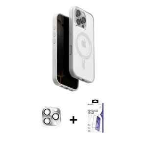 ieg™ iPhone 16 Pro Max Kılıf Pusula Form Serisi - Siyah Bilvis 3X AR HD Cam Ekran Koruyucu + Pers Alüminyum Kamera Lens - GS