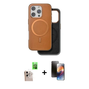 ieg™ iPhone 16 Pro Max Kılıf Pusula Işık Koleksiyonu - Siyah 3D Antistatik Mat Seramik Nano Ekran Koruyucu + Raze Metal Kamera Lens - NLGY