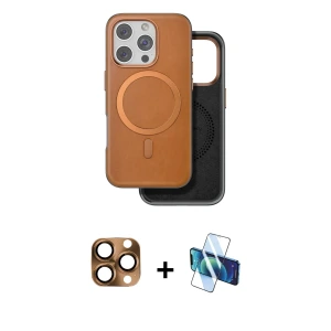 ieg™ iPhone 16 Pro Max Kılıf Pusula Işık Koleksiyonu - Siyah 3D Antistatik Seramik Nano Ekran Koruyucu + Pers Alüminyum Kamera Lens - CLTM