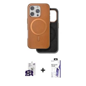 ieg™ iPhone 16 Pro Max Kılıf Pusula Işık Koleksiyonu - Siyah Bilvis 3X AR HD Cam Ekran Koruyucu + Bilvis Titan Kamera Lens - TMGI