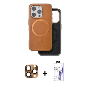 ieg™ iPhone 16 Pro Max Kılıf Pusula Işık Koleksiyonu - Siyah Bilvis 3X AR HD Cam Ekran Koruyucu + Pers Alüminyum Kamera Lens - CLTM