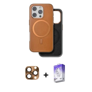 ieg™ iPhone 16 Pro Max Kılıf Pusula Işık Koleksiyonu - Siyah Bilvis 5in1 3D Magic Cam Ekran Koruyucu + Pers Alüminyum Kamera Lens - CLTM