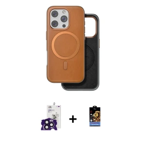 ieg™ iPhone 16 Pro Max Kılıf Pusula Işık Koleksiyonu - Siyah Buffer Hayalet Cam Ekran Koruyucu + Bilvis Titan Kamera Lens - SH