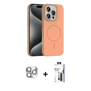 ieg™ iPhone 16 Pro Max Kılıf Siluet Doku Özel Seri - Siyah Bilvis 3X AR Hayalet Cam Ekran Koruyucu + Pers Alüminyum Kamera Lens - GS