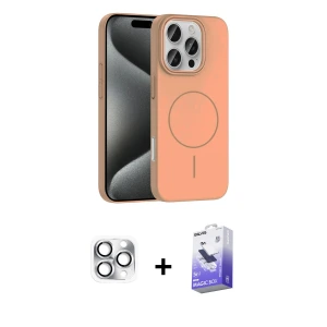 ieg™ iPhone 16 Pro Max Kılıf Siluet Doku Özel Seri - Siyah Bilvis 5in1 5D Magic Hayalet Cam Ekran Koruyucu + Pers Alüminyum Kamera Lens - GS