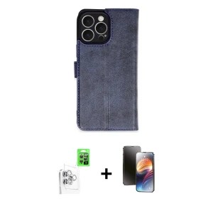ieg™ iPhone 16 Pro Max Kılıf Siluet Işık Serisi - Siyah 3D Antistatik Mat Seramik Nano Ekran Koruyucu + Raze Metal Kamera Lens - BZ