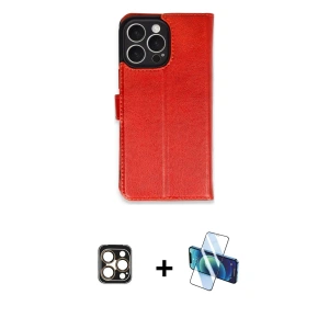 ieg™ iPhone 16 Pro Max Kılıf Siluet Işık Serisi - Siyah 3D Antistatik Seramik Nano Ekran Koruyucu + PVD Metal Kamera Lens - GD