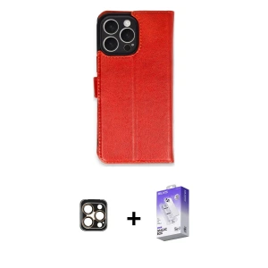 ieg™ iPhone 16 Pro Max Kılıf Siluet Işık Serisi - Siyah Bilvis 5in1 3D Magic Cam Ekran Koruyucu + PVD Metal Kamera Lens - GD