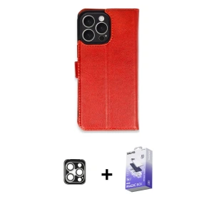 ieg™ iPhone 16 Pro Max Kılıf Siluet Işık Serisi - Siyah Bilvis 5in1 5D Magic Hayalet Cam Ekran Koruyucu + PVD Metal Kamera Lens - GS