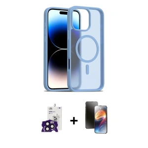 ieg™ iPhone 16 Pro Max Kılıf Siluet Minimal Prime - Siyah 3D Antistatik Mat Seramik Nano Ekran Koruyucu + Bilvis Titan Kamera Lens - SH
