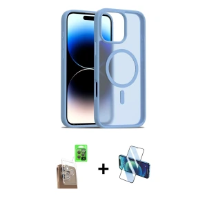 ieg™ iPhone 16 Pro Max Kılıf Siluet Minimal Prime - Siyah 3D Antistatik Seramik Nano Ekran Koruyucu + Raze Metal Kamera Lens - CLTM
