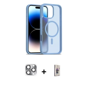 ieg™ iPhone 16 Pro Max Kılıf Siluet Minimal Prime - Siyah Bilvis 3D Cam Ekran Koruyucu + Pers Alüminyum Kamera Lens - GI