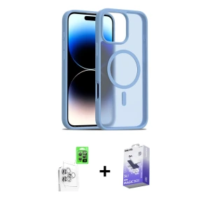 ieg™ iPhone 16 Pro Max Kılıf Siluet Minimal Prime - Siyah Bilvis 5in1 5D Magic Hayalet Cam Ekran Koruyucu + Raze Metal Kamera Lens - BZ