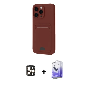 ieg™ iPhone 16 Pro Max Kılıf Vadi Çizgi Prime - Siyah Bilvis 5in1 5D Magic Hayalet Cam Ekran Koruyucu + PVD Metal Kamera Lens - GD