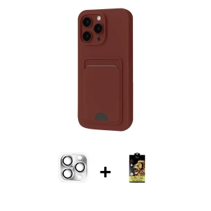 ieg™ iPhone 16 Pro Max Kılıf Vadi Çizgi Prime - Siyah Buffer Cam Ekran Koruyucu + Pers Alüminyum Kamera Lens - GS